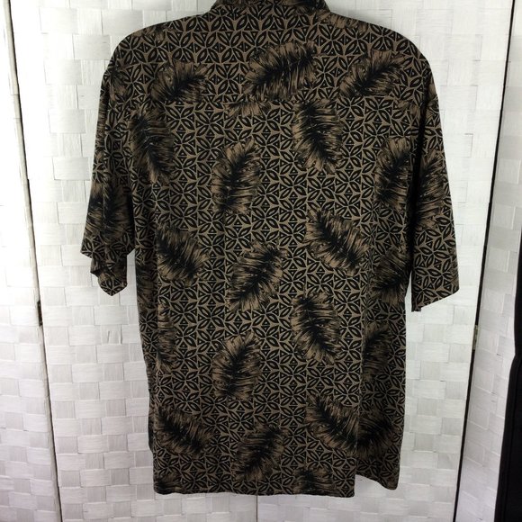Puritan Hawaiian Black/Brown Print Camp Shirt XL - Picture 2 of 6